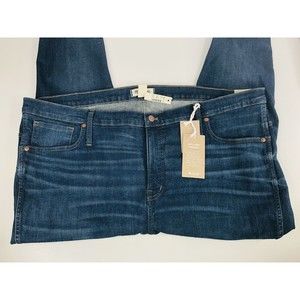 Madewell 9” High Rise Skinny Jeans Size 37 Petite Dark Denim Wash J6518 Raw Hem